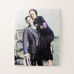 Bonnie & Clyde The Barrow Gang Color Redux Jigsaw Puzzle