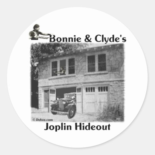 Bonnie  Clydes Joplin Hideout Classic Round Sticker