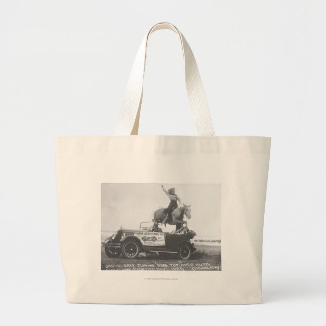 Bonnie Gray jumping her horse. Large Tote Bag (Front)