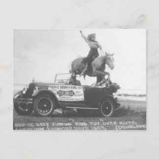 Bonnie Gray jumping her horse. Postcard