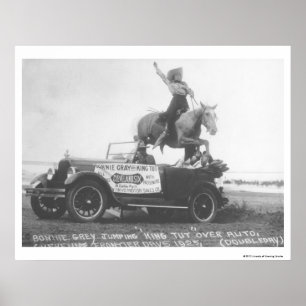 Bonnie Gray jumping her horse. Poster