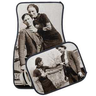 Bonnie Parker Clyde Barrow Fooling Around 1933 2 Car Floor Mat