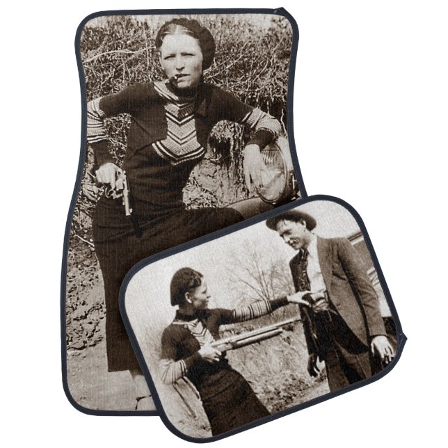 Bonnie Parker Clyde Barrow Fooling Around 1933  Car Floor Mat (Set)