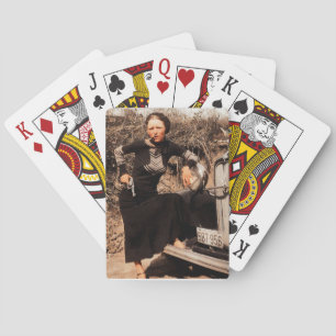Bonnie Parker Smoking A Cigar 1933 Color Poker Cards