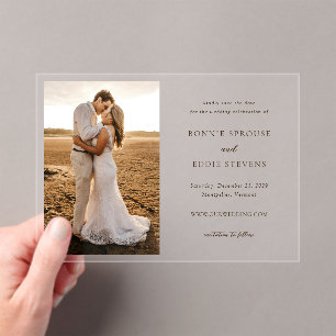 Bonnie Photo Elegant Wedding Save the Date Acrylic Invitations