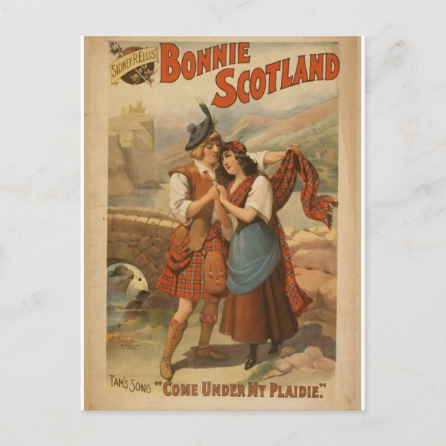 Bonnie Scotland, 'Come Under my Plaidie' Retro The Postcard (Front)