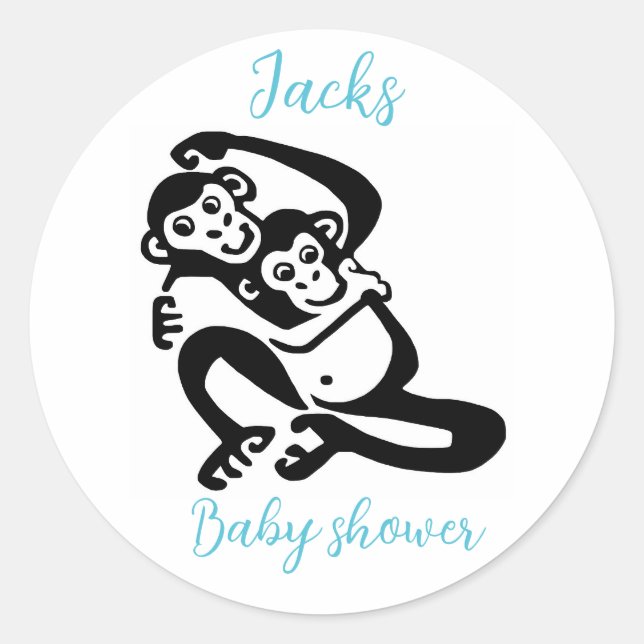 BONOBO - Animal - Baby shower - Personalize Classic Round Sticker (Front)
