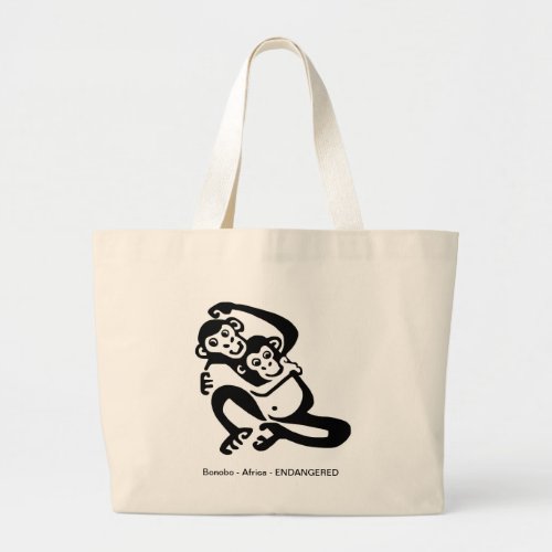 BONOBO _ Chimpanzee _ Primate _ Africa _ Large Tote Bag