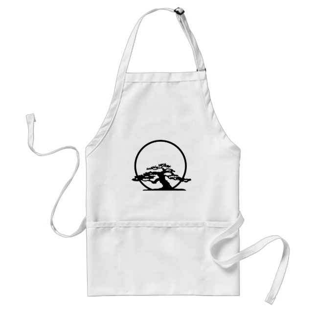 Bonsai against sun outline image graphic design adult apron (Front)