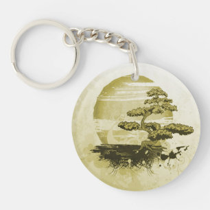Bonsai and Sun Keychain