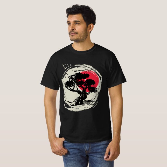 Bonsai Art Japanese Sunset T-Shirt (Front Full)