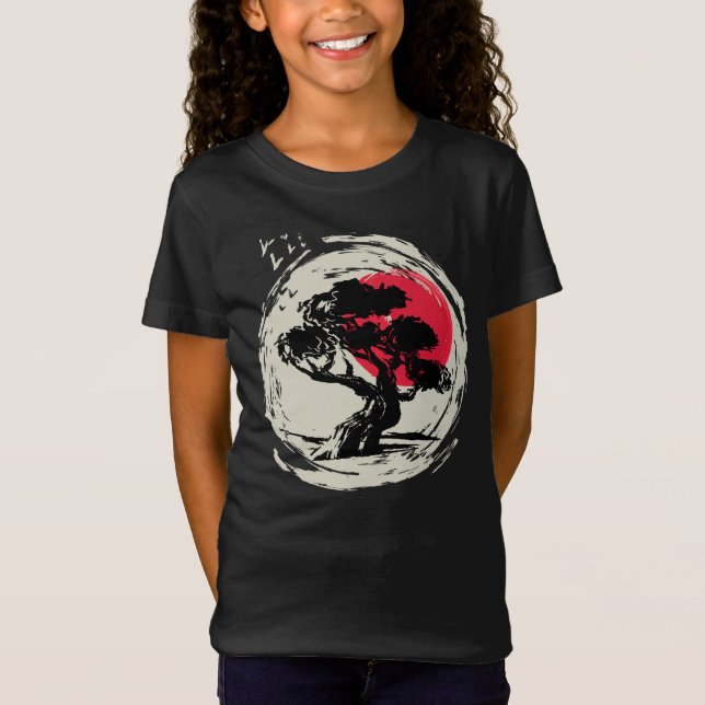 Bonsai Art Japanese Sunset T-Shirt (Front)