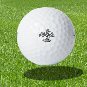 Bonsai - Chinese Style - black and white Golf Balls