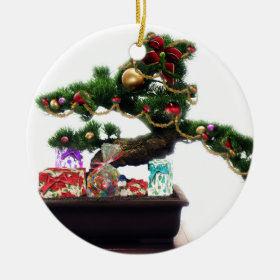 Bonsai Christmas Tree Ceramic Ornament