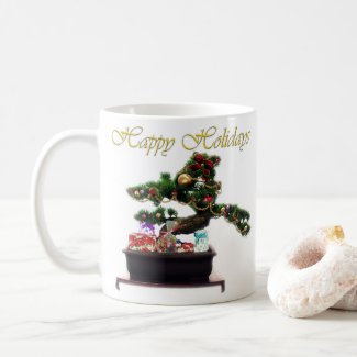 Bonsai Christmas Tree Frosted Glass Coffee Mug