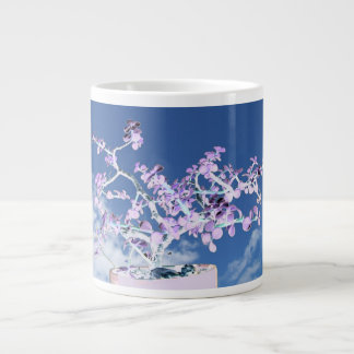 Bonsai inverted purple white against sky portulaca giant coffee mug