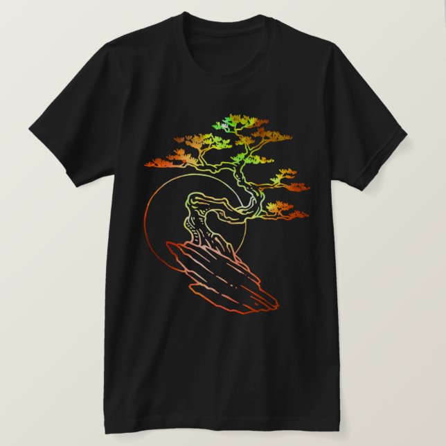 Bonsai Japanese Abstract Artistic Art Gift Idea T-Shirt (Design Front)
