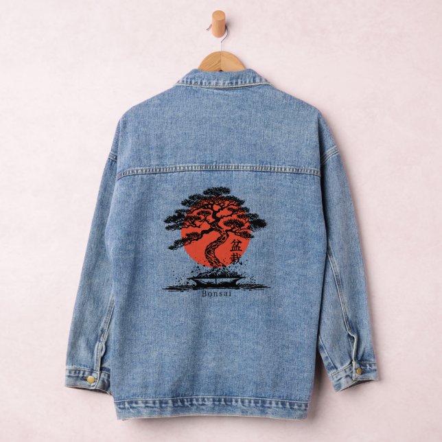 Bonsai Japanese Kanji Personalized Denim Jacket (Hangar)