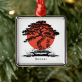 Bonsai Japanese Kanji Personalized Metal Ornament | Zazzle
