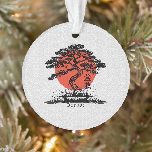 Bonsai Japanese Kanji Personalized Ornament (Tree)