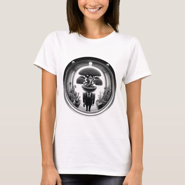 Bonsai Mind: A Surreal Plant Fusion | Fisheye T-Shirt (Front)
