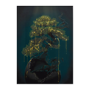 Bonsai of Gold Acrylic Print