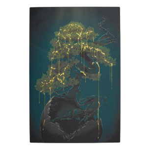 Bonsai of Gold Metal Print