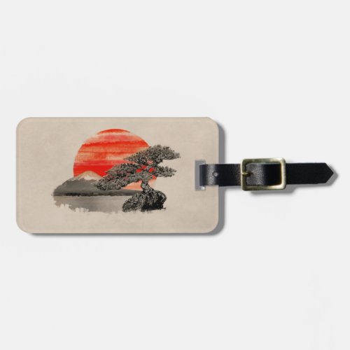 Bonsai Pine Tree _ Fuji Sunset Luggage Tag