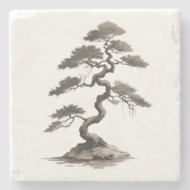 Bonsai Stone Coaster (Front)