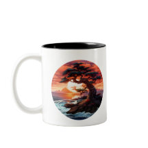 Bonsai sunset on the ocean