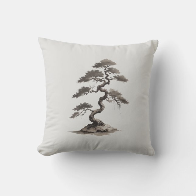 Bonsai Throw Pillow (Front)