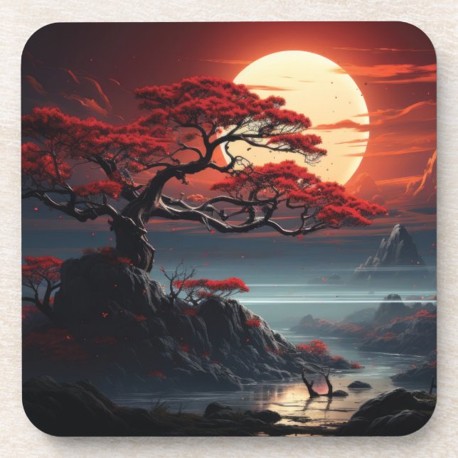 Bonsai Tree  Beverage Coaster (Front)
