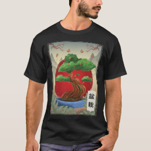 Bonsai Tree Buddhism Japanese Nature Butterfly T-Shirt