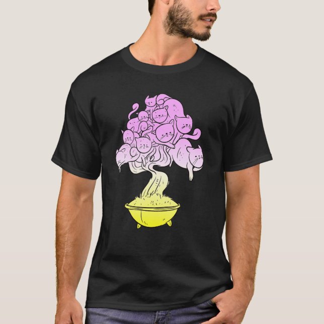 Bonsai Tree Cats  Cat  Vintage T-Shirt (Front)