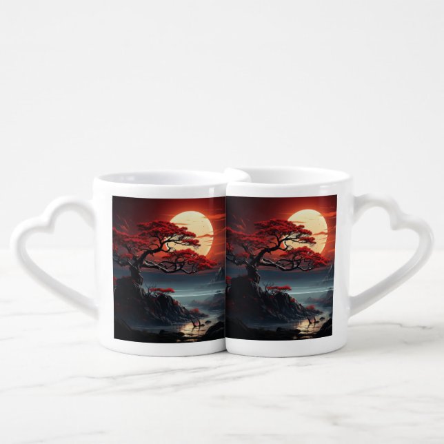 Bonsai Tree  Coffee Mug Set (Front Nesting)