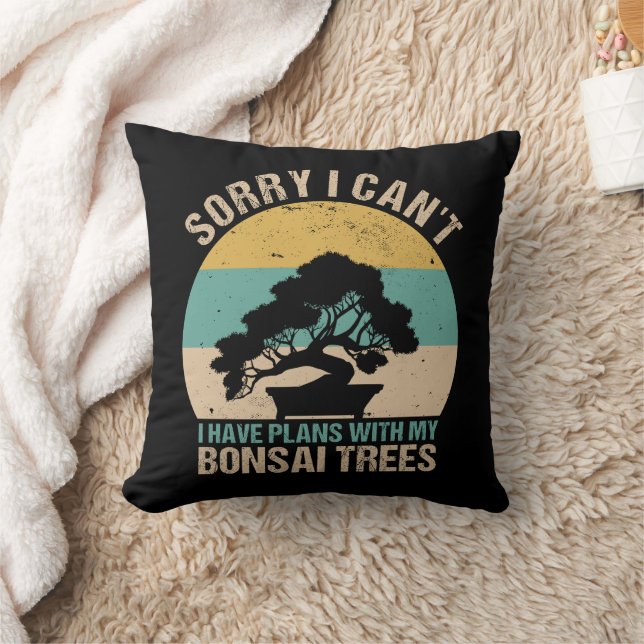 Bonsai Tree - Cool Indoor Plants Lover Gardening Throw Pillow (Blanket)