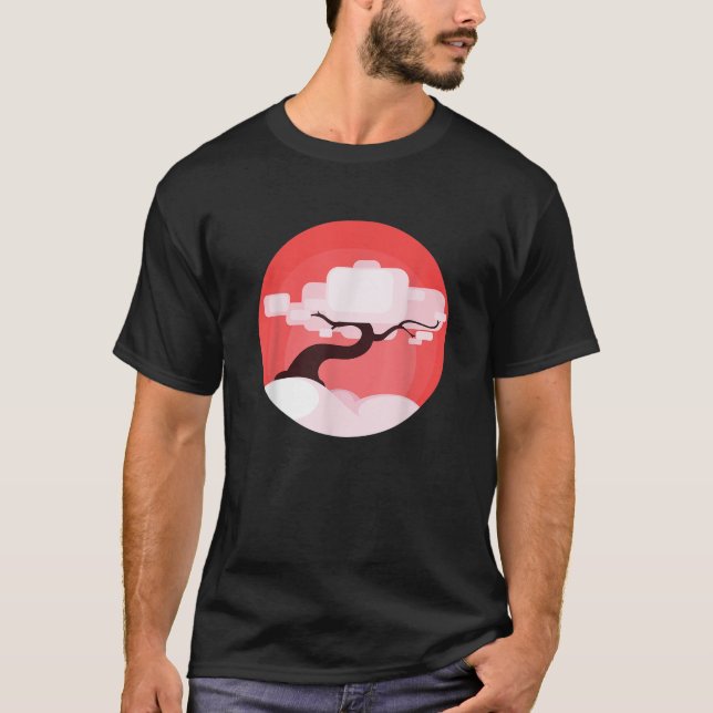 Bonsai Tree Enso Circle Calligraphy Zen Buddhist A T-Shirt (Front)
