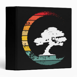 Bonsai Tree Enso Circle Vintage Zen Calligraphy 3 Ring Binder