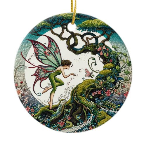 Bonsai Tree Fairy                                  Ceramic Ornament