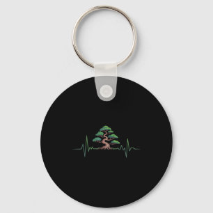 Bonsai tree heartbeat nature lover for men women  keychain