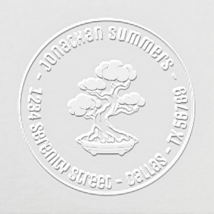 Bonsai Tree in a Tray Round Address Embosser