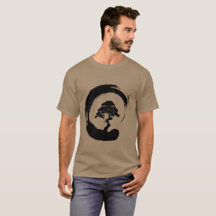 Bonsai Tree in Enso Circle T-Shirt