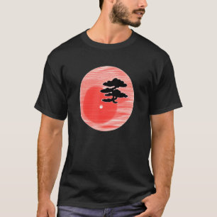 Bonsai Tree Japanese Calligraphy Zen Gardens Aesth T-Shirt