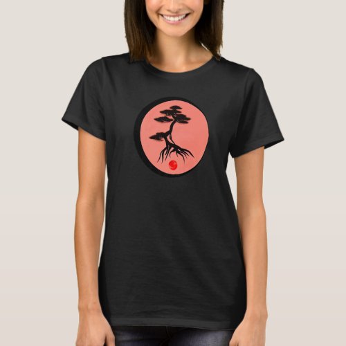 Bonsai Tree Japanese Calligraphy Zen Nature Mini G T_Shirt