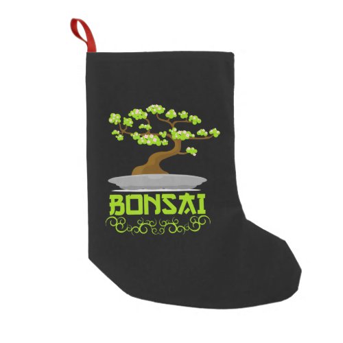 Bonsai Tree Japanese Kanji Small Christmas Stocking