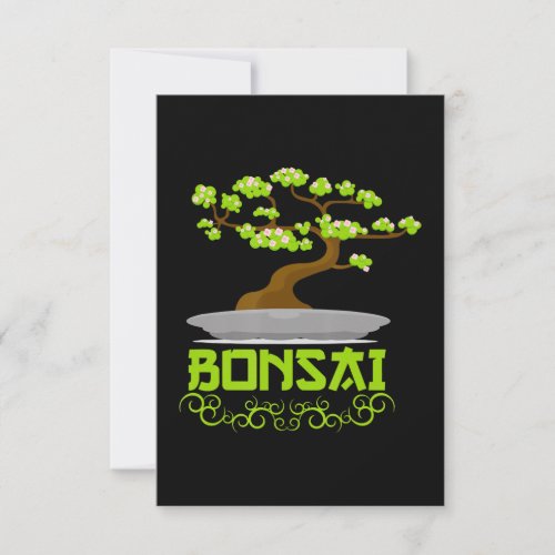 Bonsai Tree Japanese Kanji Thank You Card