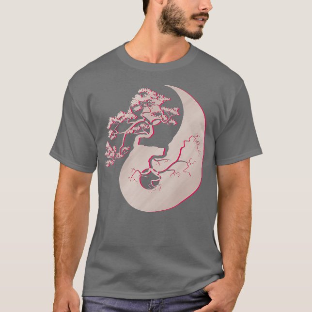 Bonsai Tree Japanese Tradition Yin Yang Zen Yoga T-Shirt (Front)