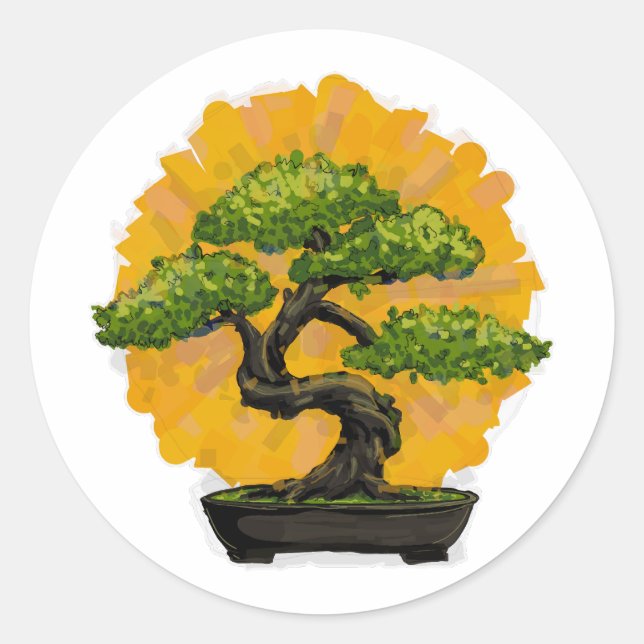 Bonsai Tree Lover Classic Round Sticker (Front)