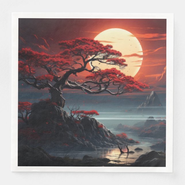 Bonsai Tree  Paper Dinner Napkins (Front)