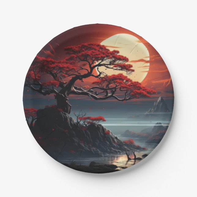 Bonsai Tree  Paper Plates (Front)